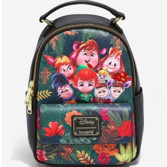 Loungefly Peter Pan & Lost Boys Disney Chibi Jungle Backpack - Picture 1 of 9